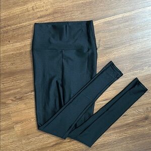 American Apparel Shimmer Black High-Waisted Leggings